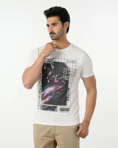 Men's Round Neck Half Sleeves Printed T-Shirt