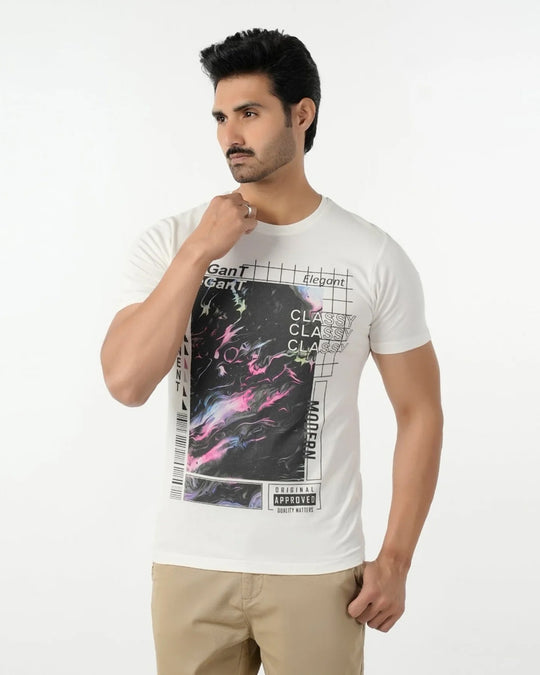 Eminent Men's Round Neck Half Sleeves Printed T-Shirt