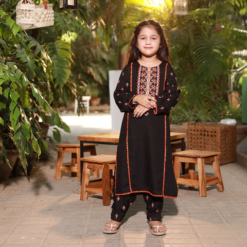 Eminent Girls Embroidered Shalwar Suit - Black, Girls Shalwar Kameez, Eminent, Chase Value