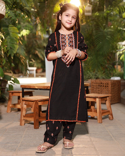 Girls' Embroidered Shalwar Kameez Suit