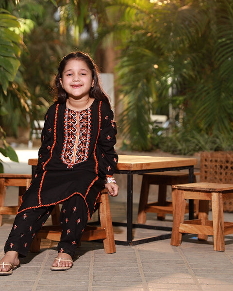 Girls' Embroidered Shalwar Kameez Suit