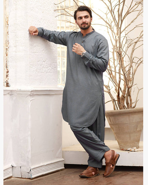 Eminent Men's Stitched Kurta Shalwar Suit - Charcoal, Men's Shalwar Kameez, Eminent, Chase Value