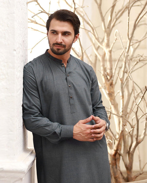 Eminent Men's Stitched Kurta Shalwar Suit - Grey, Men's Shalwar Kameez, Eminent, Chase Value