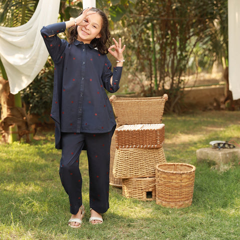 Eminent Girls Shalwar 2Pcs Suit - Dark Blue, Girls Shalwar Kameez, Eminent, Chase Value