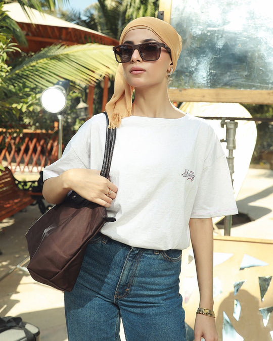 Eminent Women's Half Sleeves T-Shirt - Oatmeal, Women T-Shirts & Tops, Eminent, Chase Value