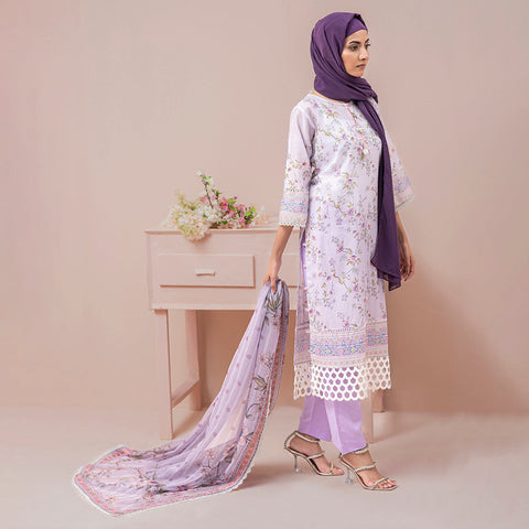 Eminent Printed Digital Lawn With Chiffon Dupatta Unstitched 3Pcs Suit - ES24LP3P12, Women, 3Pcs Shalwar Suit, Eminent, Chase Value