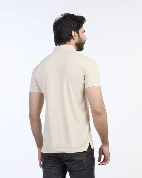 Men's Half Sleeves Polo Front Open Shirt