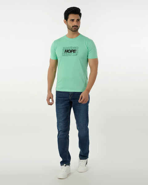 Men's Round Neck Half Sleeves Printed T-Shirt