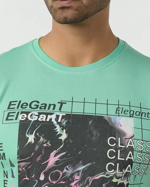 Men's Round Neck Half Sleeves Printed T-Shirt