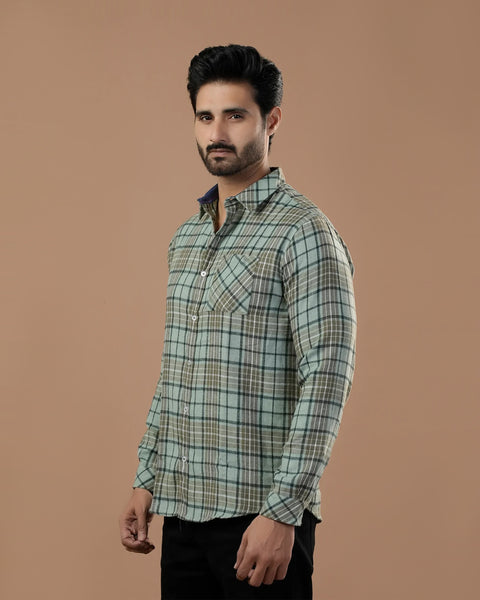 Twill Flannel Check Casual Shirt
