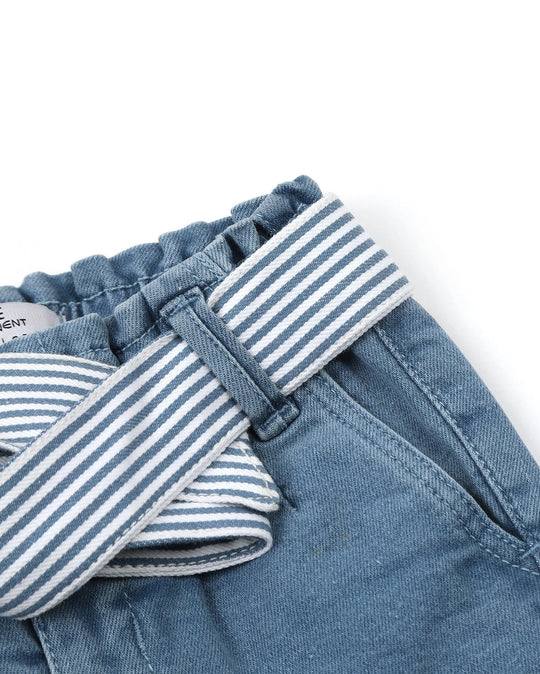 Eminent Newborn Girls Denim Pant - Ice Blue