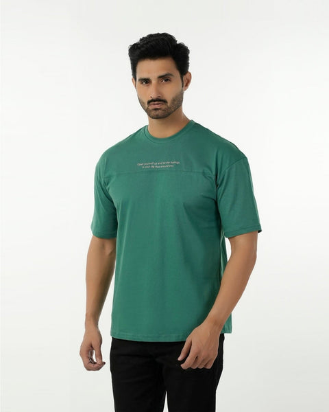 Eminent Men's Round Neck Half Sleeves T-Shirt - Green