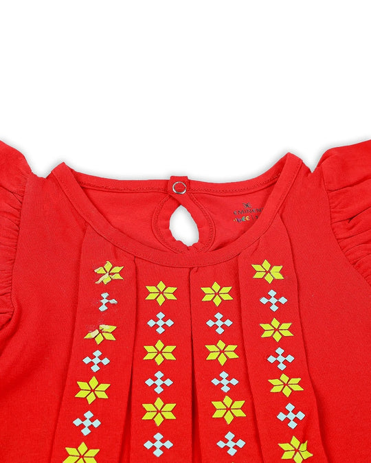 Eminent Newborn Girls Frock - Red