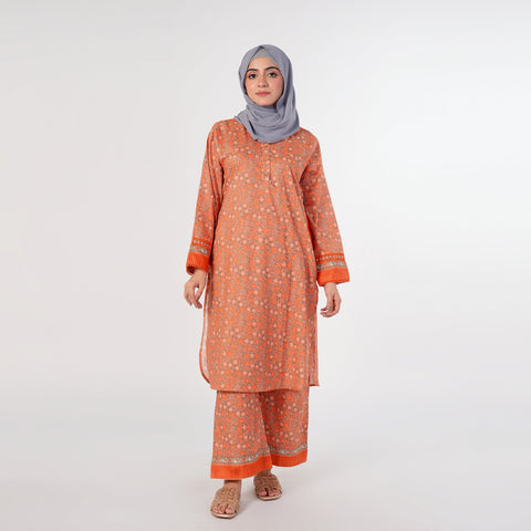 Eminent Women's Printed 2Pcs Suit - Orange, Women Shalwar Suits, Eminent, Chase Value