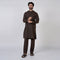 Eminent Men's Embroidered Kurta Pajama Suit - Chocolate