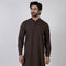 Eminent Men's Embroidered Kurta Pajama Suit - Chocolate