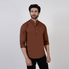 Eminent Men's Casual Plain Shirt - Coffee