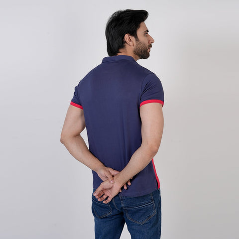 Men's Eminent Half Sleeves Polo T-Shirt - Navy Blue