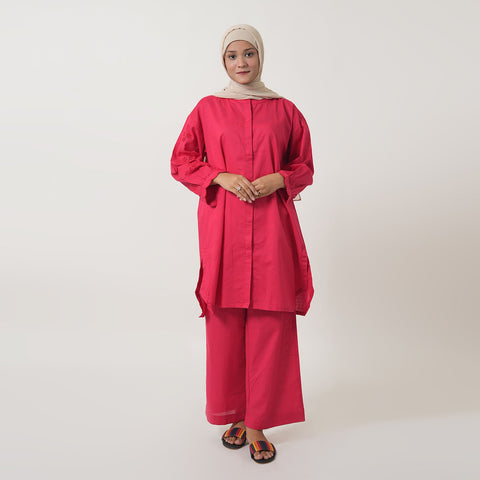 Women’s Stitched 2-Piece Cotton Co-Ord Set – Pink, Women Shalwar Suits, Eminent, Chase Value