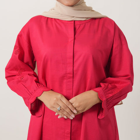 Women’s Stitched 2-Piece Cotton Co-Ord Set – Pink, Women Shalwar Suits, Eminent, Chase Value