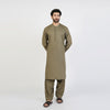 Eminent Men's Trim Fit Embroided ShalwarSuit - Olive