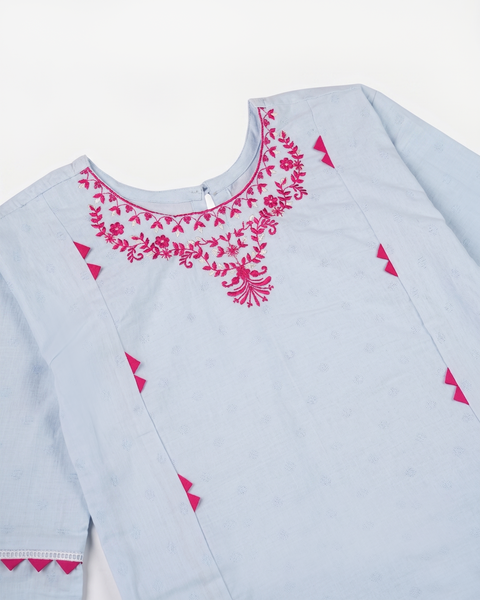 Girls' Signature Embroidered Dyed 2 Pc Suit