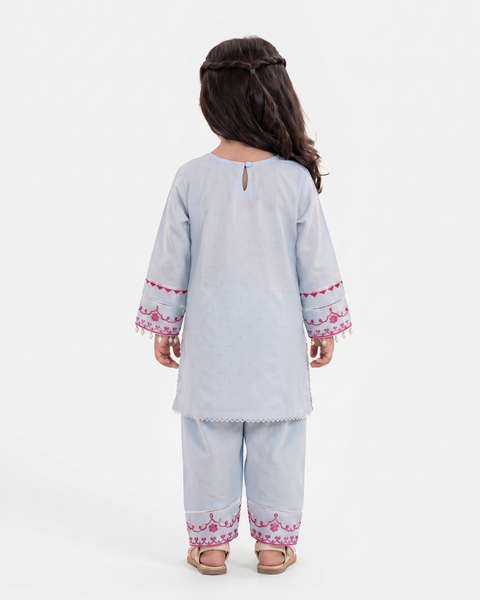 Girls' Signature Embroidered Dyed 2 Pc Suit