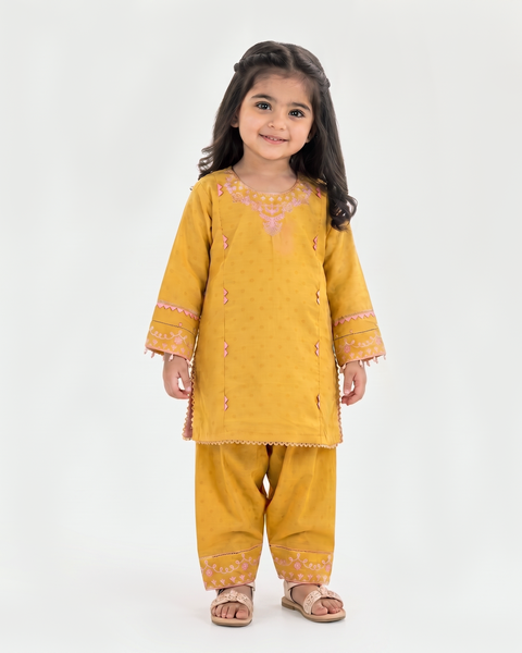 Girls' Signature Embroidered Dyed 2 Pc Suit
