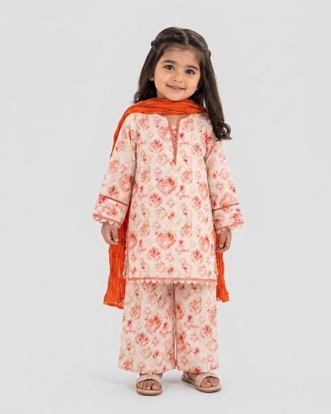 Girls' Essentials Printed 3 Pc Suit