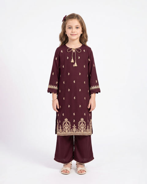 Girls' Signature Embroidered Dyed 2Pc Suit