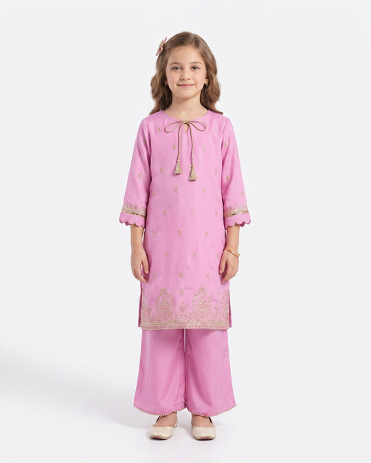 Girls' Signature Embroidered Dyed 2Pc Suit