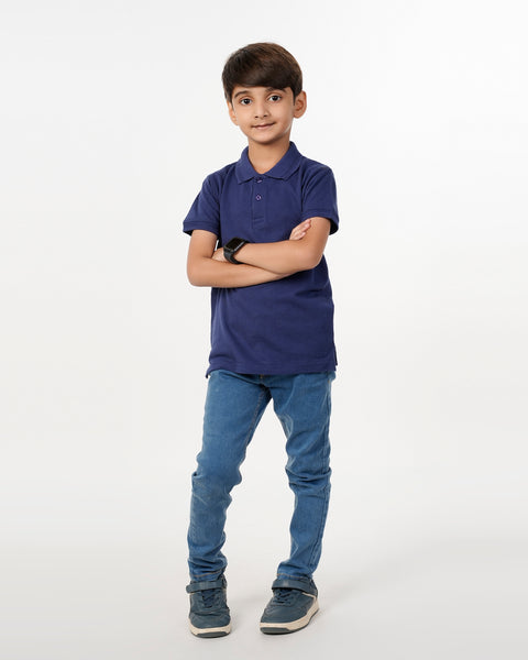 Eminent Boys Polo Half Sleeves T-Shirt - Navy Blue