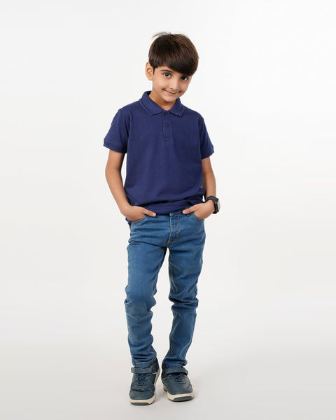 Eminent Boys Polo Half Sleeves T-Shirt - Navy Blue