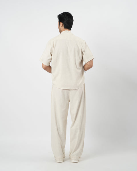 Men's Solid Polyester Co-ord Set