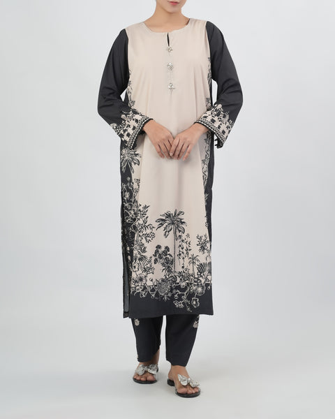Women's Silk Printed Fusion Co-Ord Set