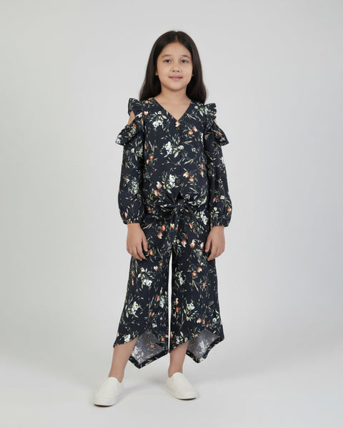 Girls' Textured Printed Co-Ord Set