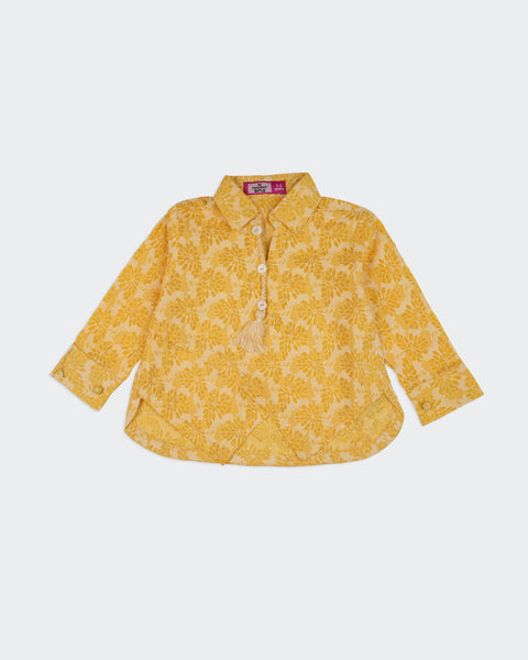 Girls' Floral Textured Kurti
