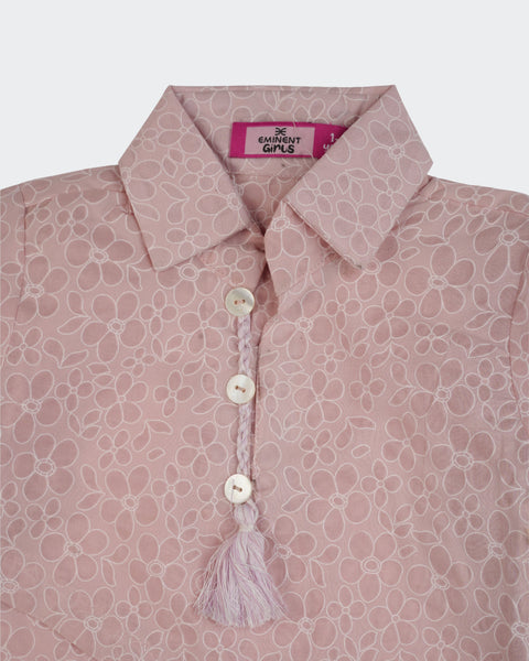 Girls' Floral Textured Kurti