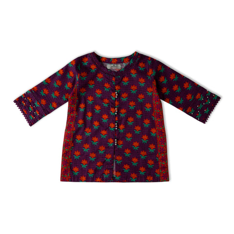 Eminent Girls Printed 2Pcs Shalwar Suit - Purple