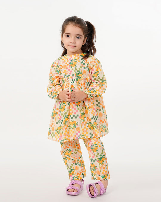 Eminent Girls Printed Stitched Shalwar Suit - Multi Color