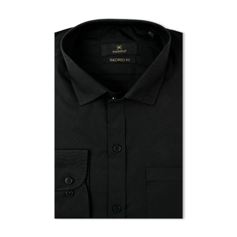 Eminent Men's Plain Formal Shirt - Black
