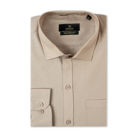 Eminent Men's Plain Formal Shirt - Beige