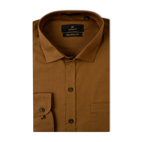 Eminent Men's Plain Formal Shirt - Brown