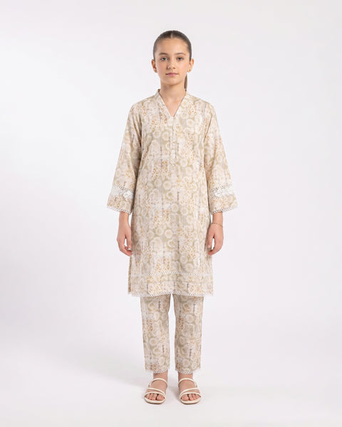Girls' Printed Poplin 2 Pcs Suit