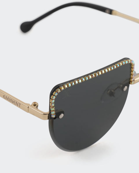 Rimless Square Rhinestone Sunglasses