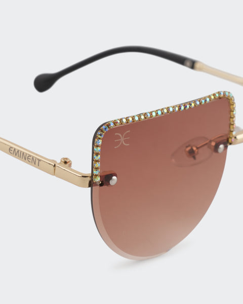 Rimless Square Rhinestone Sunglasses
