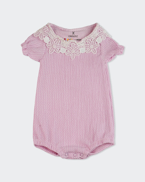 Newborn Girls Textured Romper