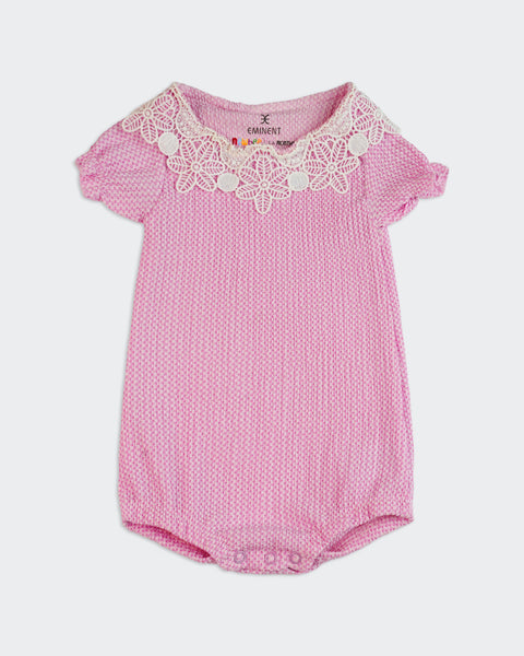 Newborn Girls Textured Romper