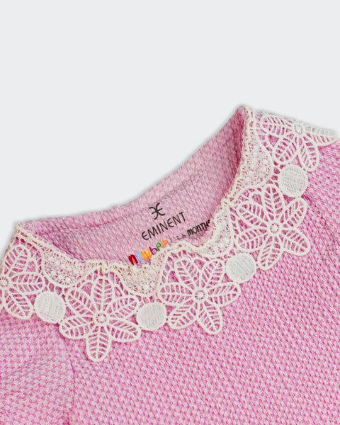 Newborn Girls Textured Romper