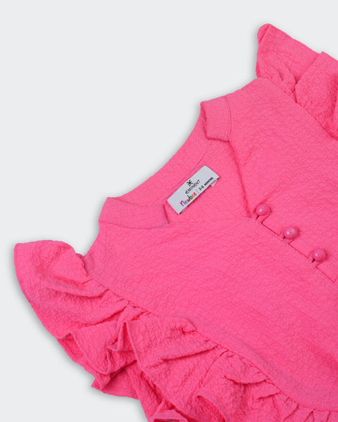 Newborn Girlsâ€™ Plain Fusion 2 Pcs Suit